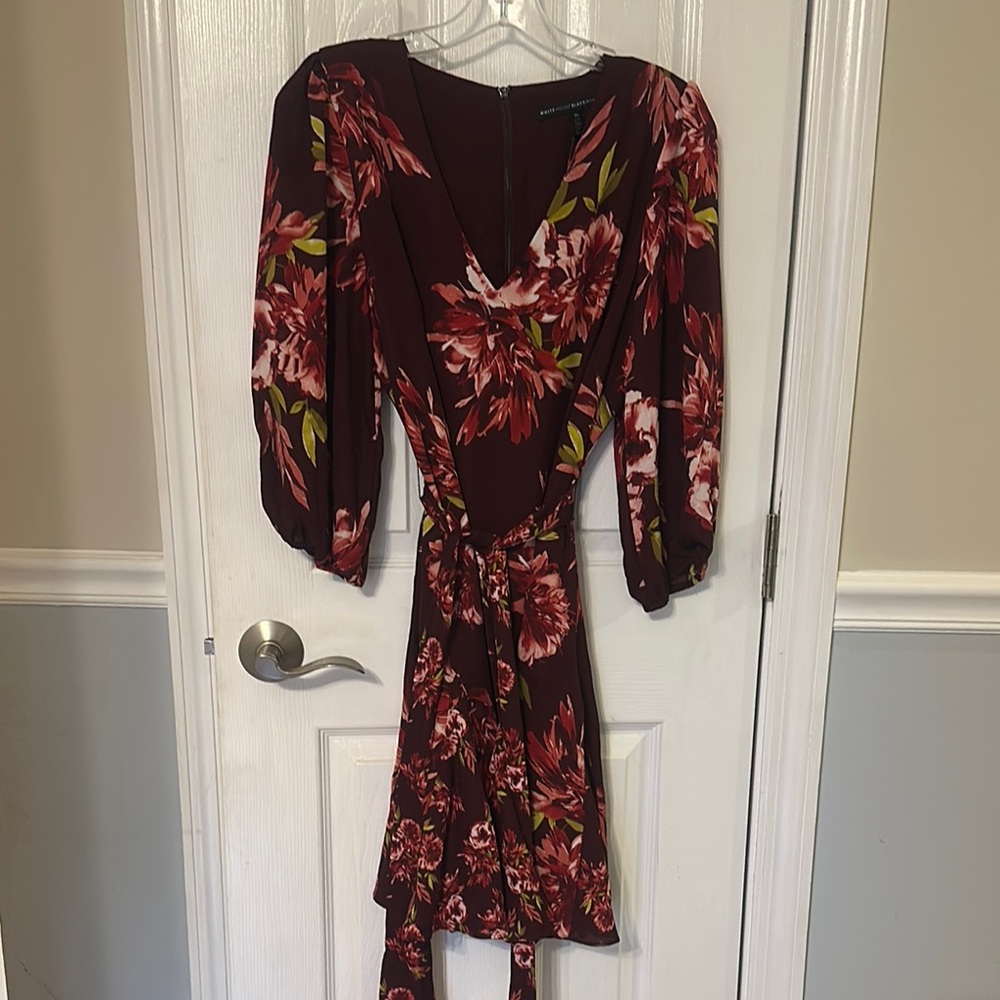 White House Black Market NWT V-Neck Godet Dress
